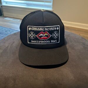 Chrome Hearts Black Trucker Cap with Embroidered Patch